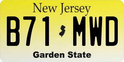 NJ license plate B71MWD