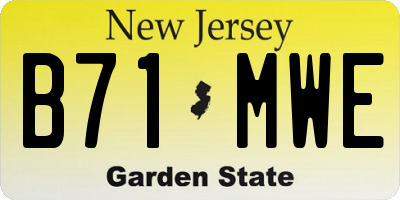 NJ license plate B71MWE
