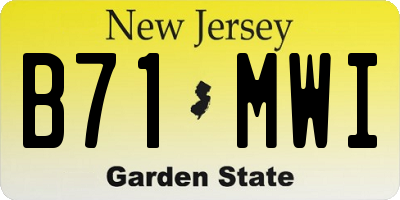 NJ license plate B71MWI