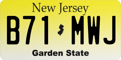 NJ license plate B71MWJ