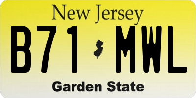 NJ license plate B71MWL
