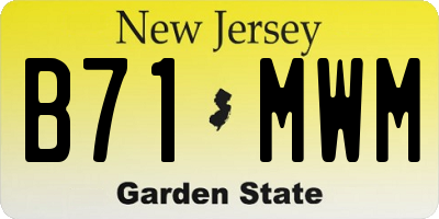 NJ license plate B71MWM