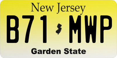 NJ license plate B71MWP