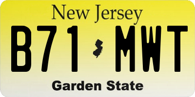 NJ license plate B71MWT