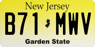 NJ license plate B71MWV
