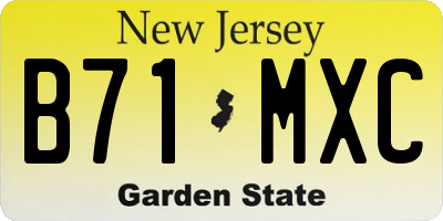NJ license plate B71MXC