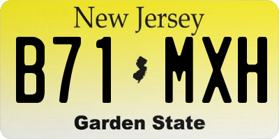 NJ license plate B71MXH