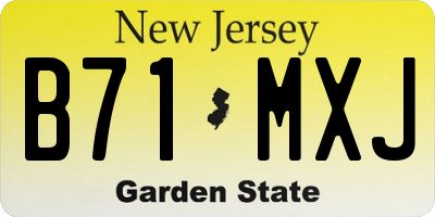 NJ license plate B71MXJ