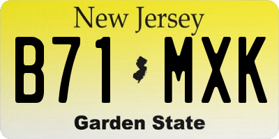 NJ license plate B71MXK
