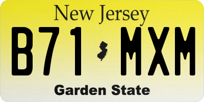 NJ license plate B71MXM