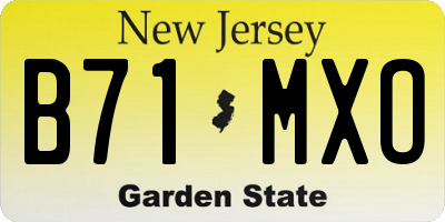 NJ license plate B71MXO