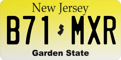 NJ license plate B71MXR