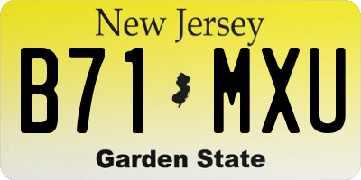 NJ license plate B71MXU