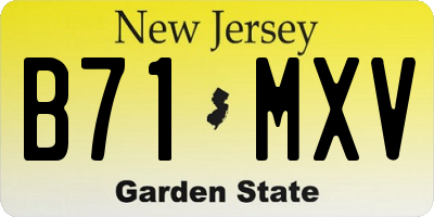 NJ license plate B71MXV