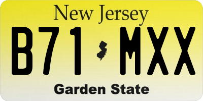 NJ license plate B71MXX