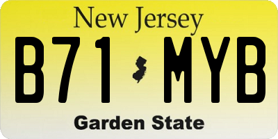 NJ license plate B71MYB