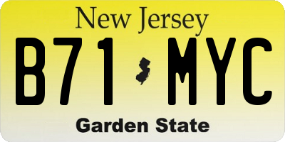 NJ license plate B71MYC