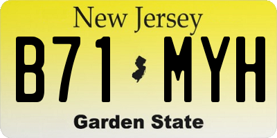 NJ license plate B71MYH