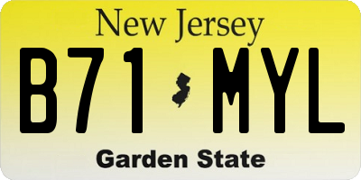 NJ license plate B71MYL