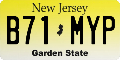 NJ license plate B71MYP
