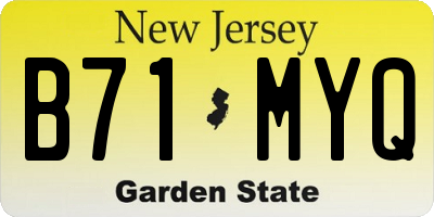 NJ license plate B71MYQ