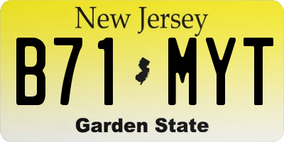 NJ license plate B71MYT