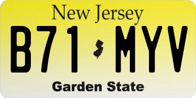 NJ license plate B71MYV