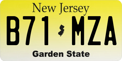 NJ license plate B71MZA
