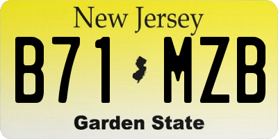 NJ license plate B71MZB