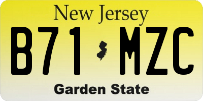 NJ license plate B71MZC