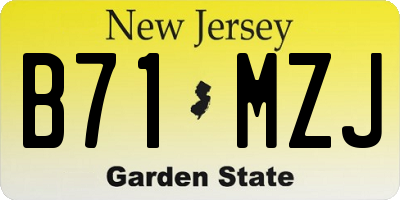 NJ license plate B71MZJ