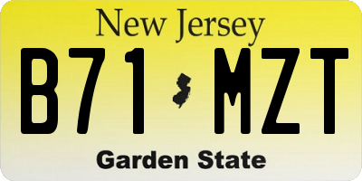 NJ license plate B71MZT