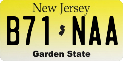 NJ license plate B71NAA
