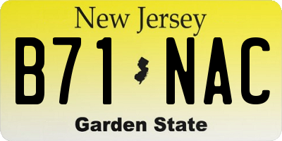 NJ license plate B71NAC