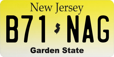 NJ license plate B71NAG