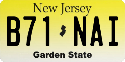 NJ license plate B71NAI