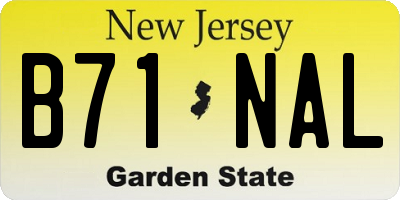 NJ license plate B71NAL