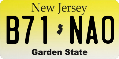 NJ license plate B71NAO