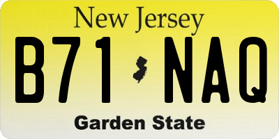 NJ license plate B71NAQ