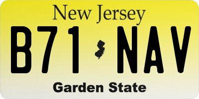 NJ license plate B71NAV
