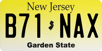 NJ license plate B71NAX