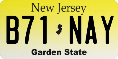 NJ license plate B71NAY