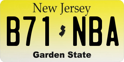 NJ license plate B71NBA