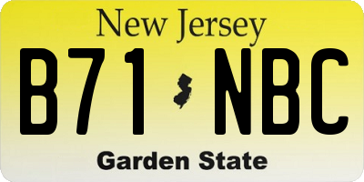 NJ license plate B71NBC
