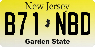 NJ license plate B71NBD