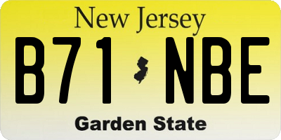 NJ license plate B71NBE
