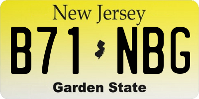 NJ license plate B71NBG