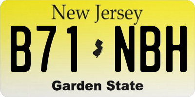 NJ license plate B71NBH