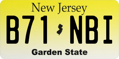 NJ license plate B71NBI