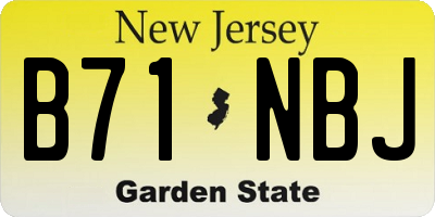 NJ license plate B71NBJ
